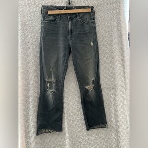 MOTHER The Insider Crop Step Fray Jeans Size 27